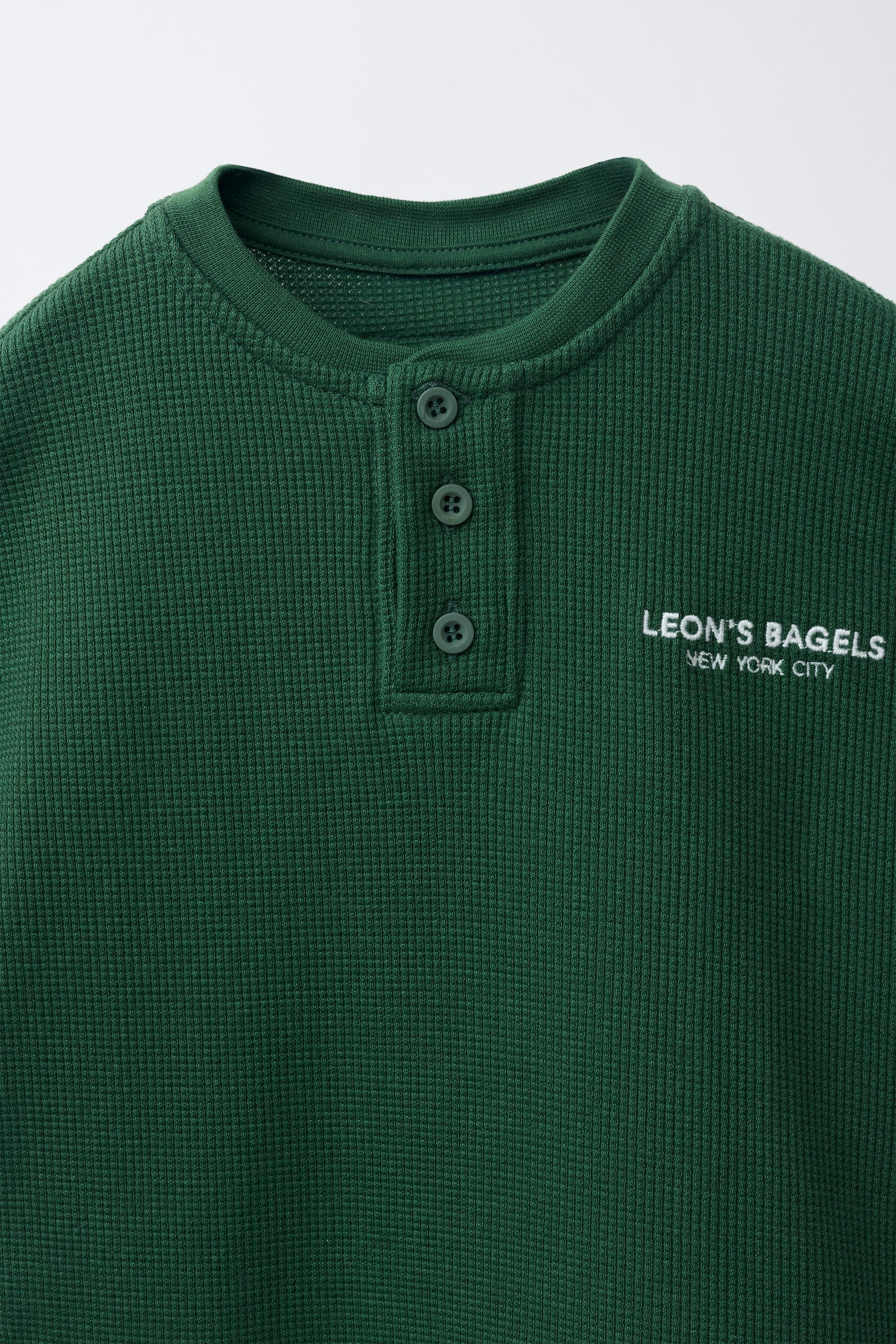 LEON'S BAGELS ® EMBROIDERED WAFFLE T-SHIRT