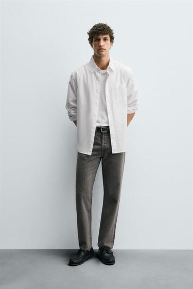 REGULAR STRAIGHT-LEG JEANS - Grey by Zara