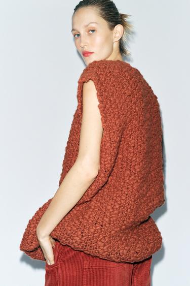 GILET OVERSIZE EN MAILLE STRUCTURÉE - Terracota de Zara - Image 1