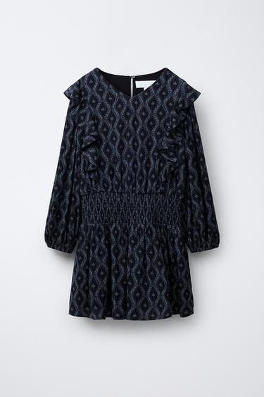 VESTIDO ESTAMPADO IKAT - Azul de Zara - Imagen 0