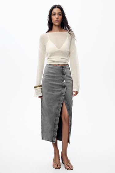 Object Objharlow Midi Denim Rok Noos dames Rok Object Objharlow Midi Denim Rok Noos dames Rok