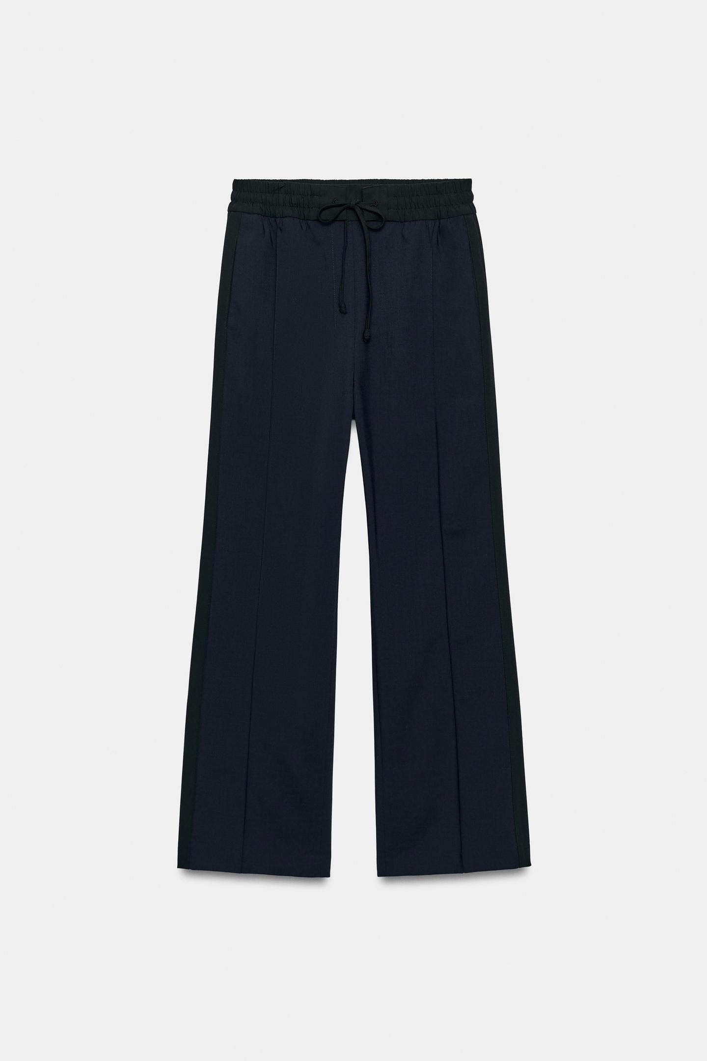 Женские брюки Zara ZW Collection Side Stripe, цвет: Тёмно-синий — фото 6