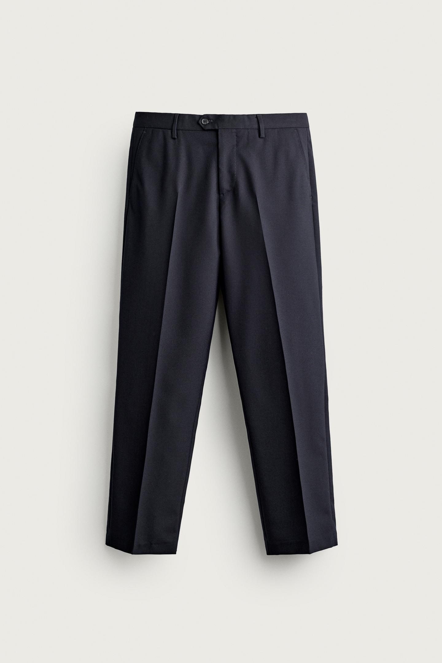 Мужские брюки Zara 100% Wool Suit, цвет: Тёмно-синий — фото 5