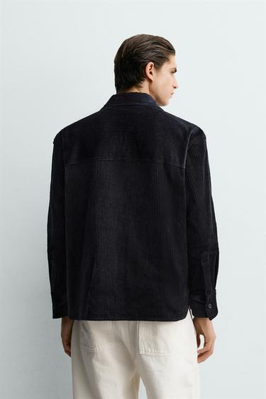 RELAXED FIT CORDUROY OVERSHIRT - Black by Zara - Image 2