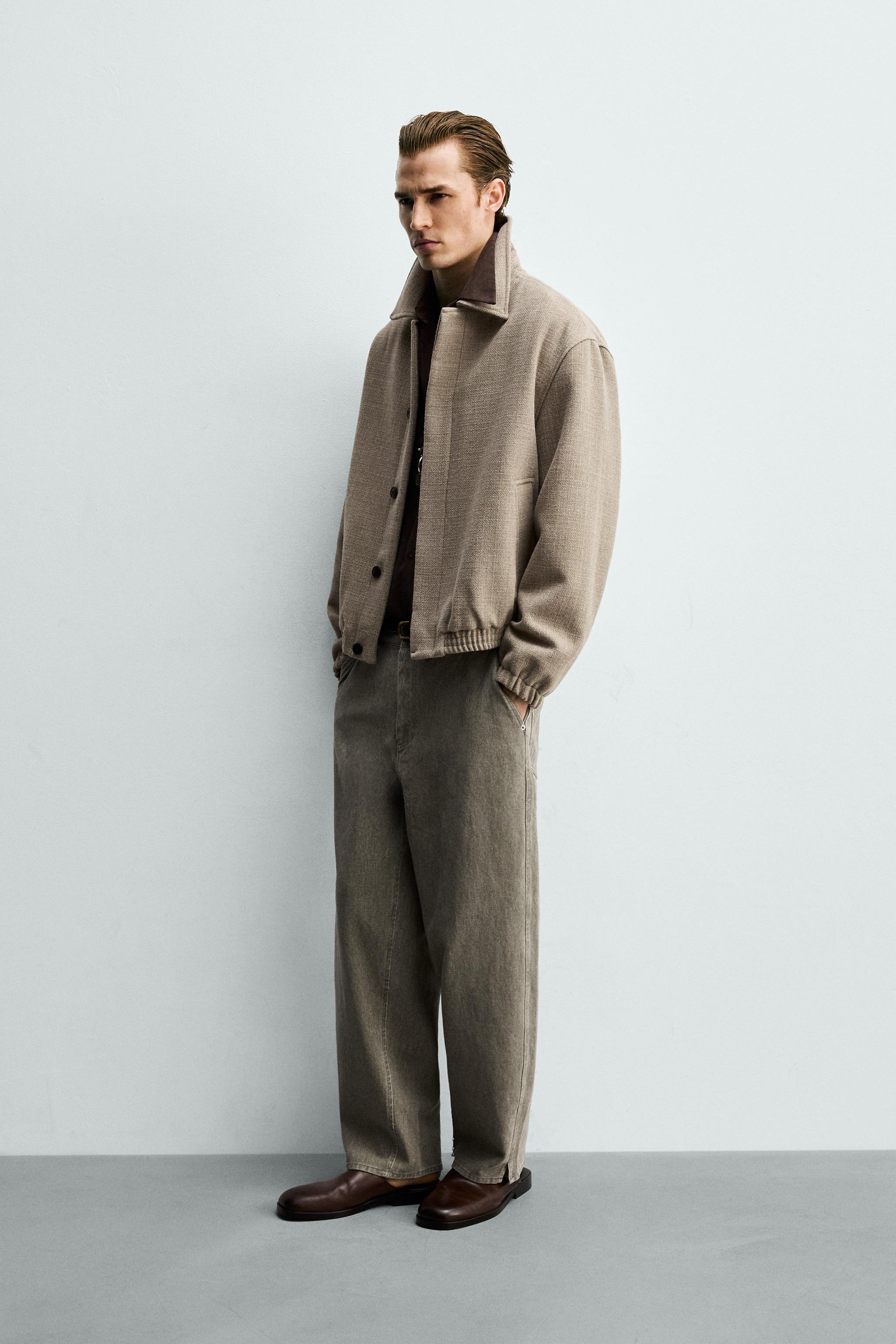 REGULAR FIT TEXTURED JACKET - Taupe grey | ZARA India
