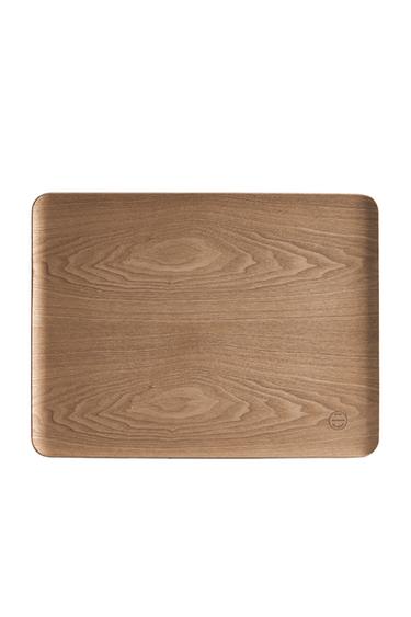 Zara LARGE RECTANGULAR WOODEN TRAY - Light beige