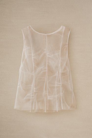 TOP EN ORGANZA ROSÉE - Rose clair de Zara - Image 5