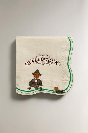 Zaras FLERPACK PAPPERSSERVETTER FÖR BARN HALLOWEEN (20-PACK) - Flerfärgad - Bild 0