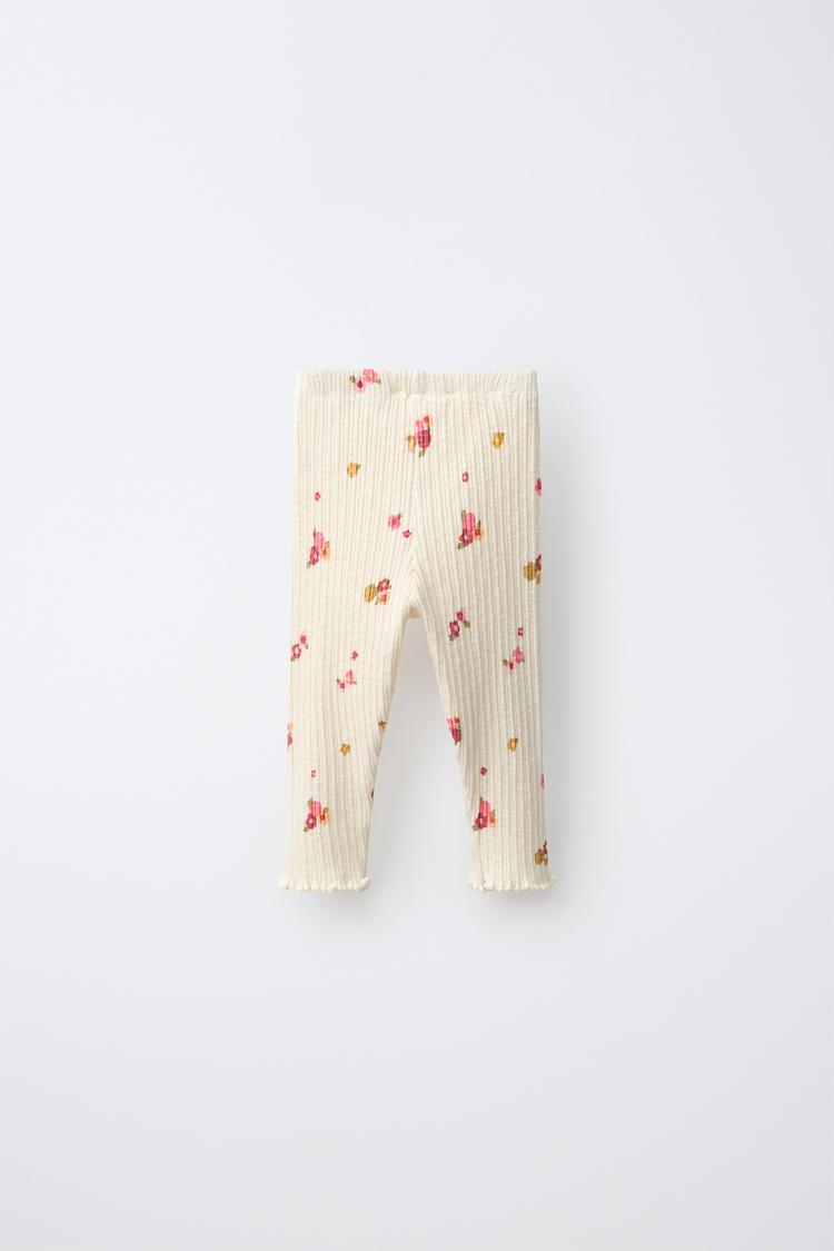 Leggings de frutas estampadas con canalé 2