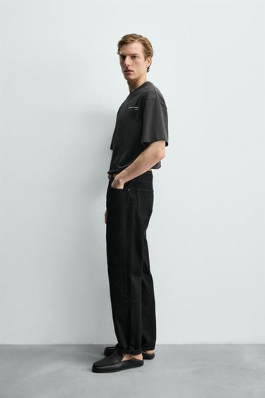 BOXY FIT CONTRAST SLOGAN T-SHIRT - Dark grey by Zara - Image 3