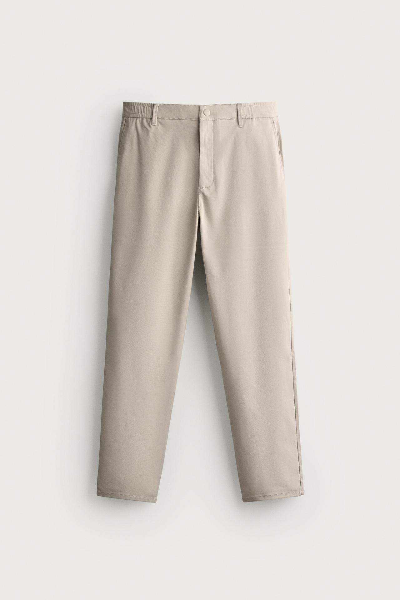 COMFORT SLIM FIT PANTS — Stone