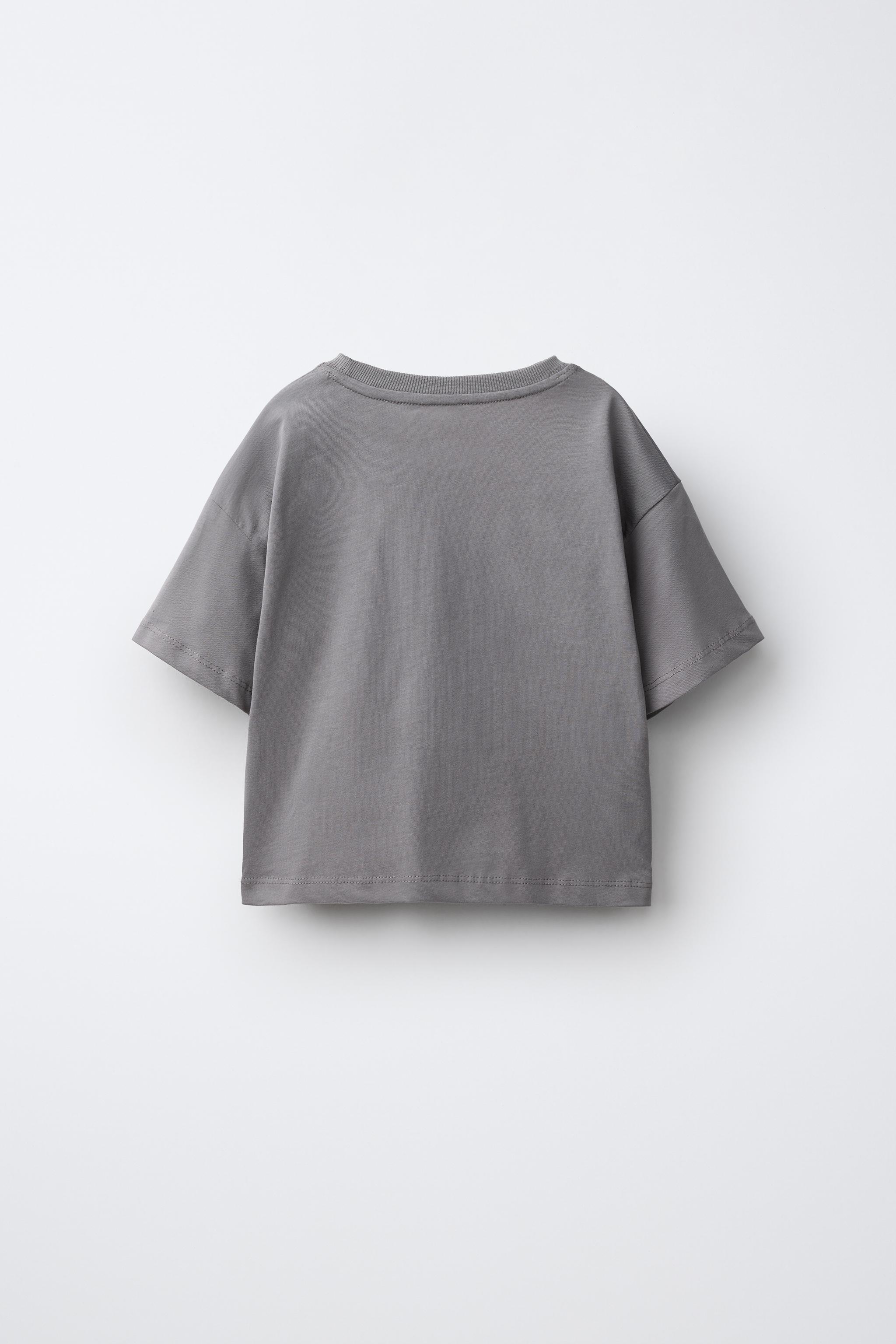 TEXT AND DOG GRAPHIC T-SHIRT - Anthracite grey | ZARA United States