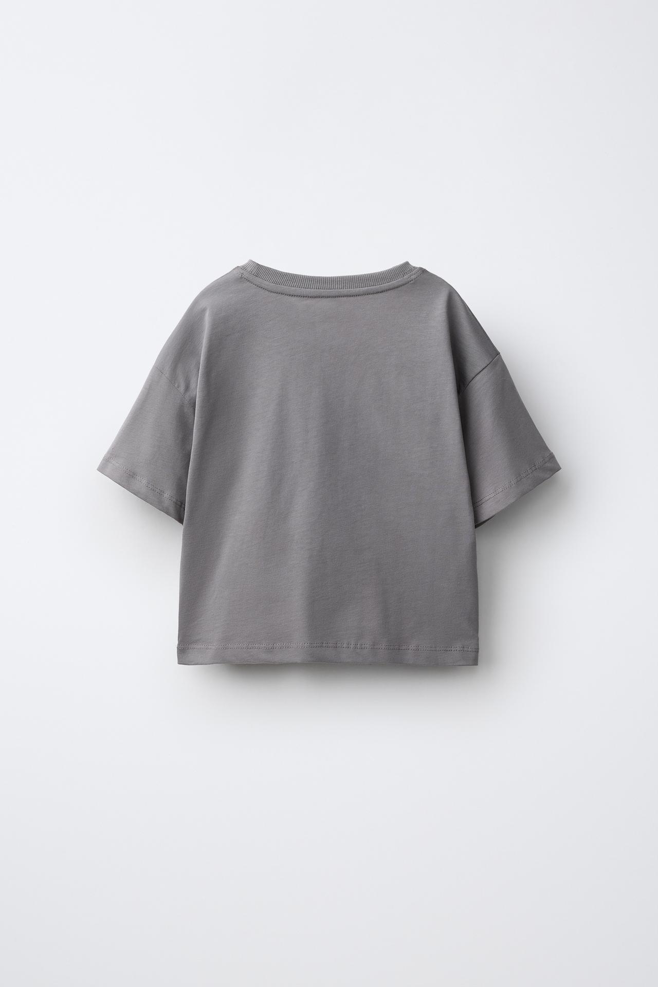 TEXT AND DOG GRAPHIC T-SHIRT — Anthracite grey