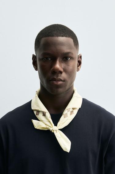 Zara PLAID PRINT BANDANA - Green - Image 0