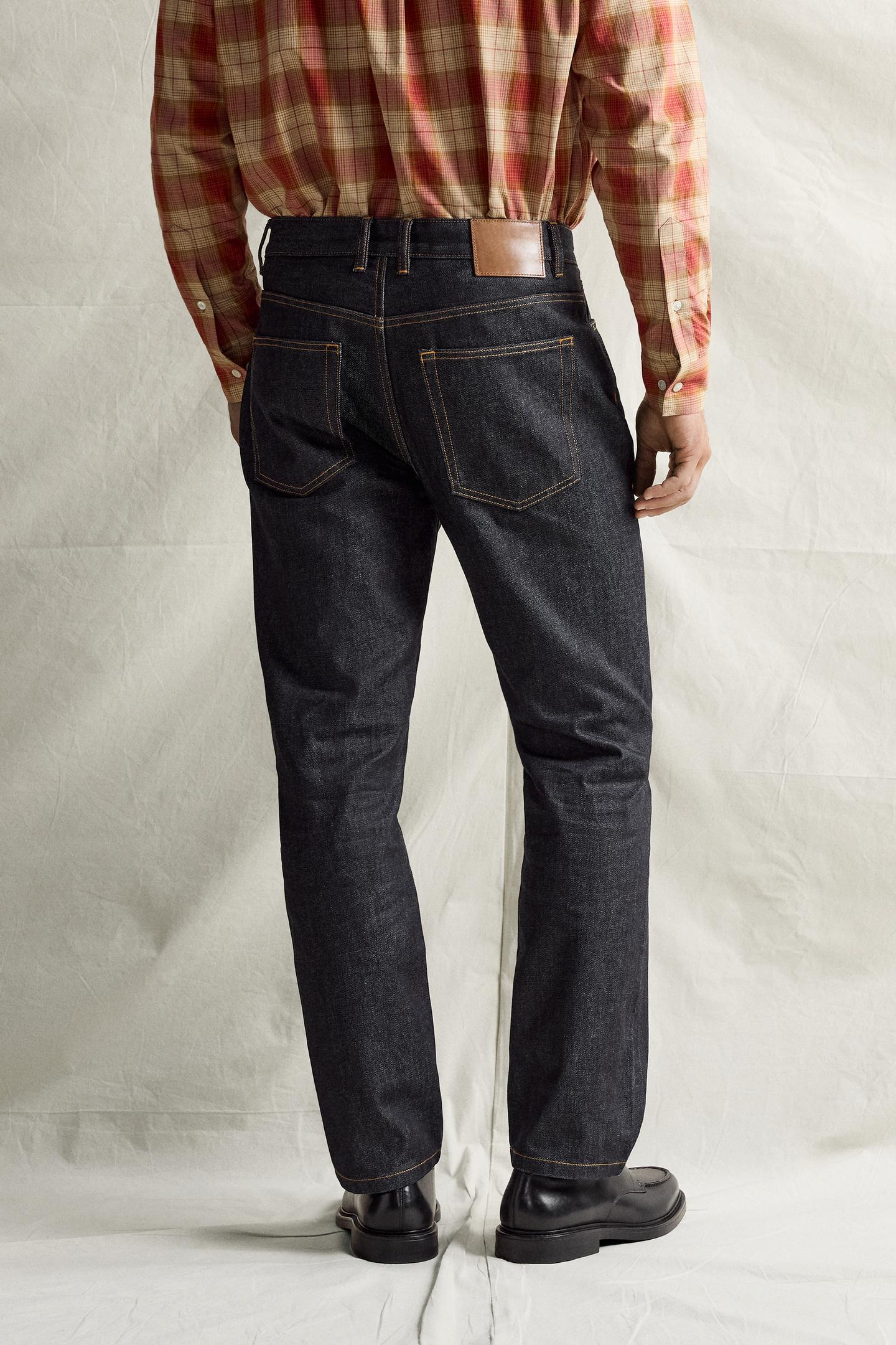 Мужские джинсы Zara Straight-Fit, цвет: Индиго — фото 3