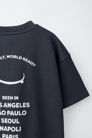 LOGO PRINT T-SHIRT - Grey / Blue by Zara - Image 3