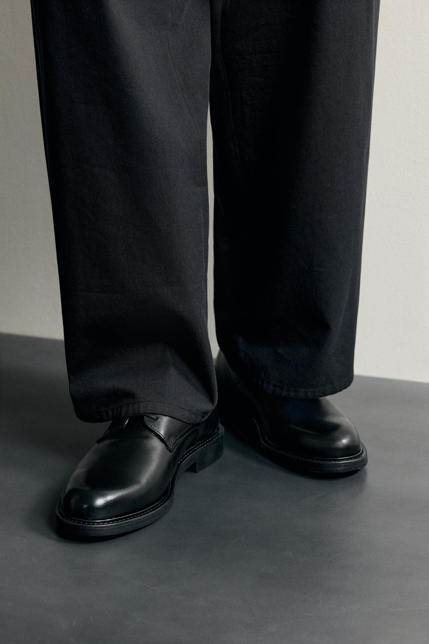 Обувь Zara Leather Shoes для детей, цвет: Чёрный — фото 3