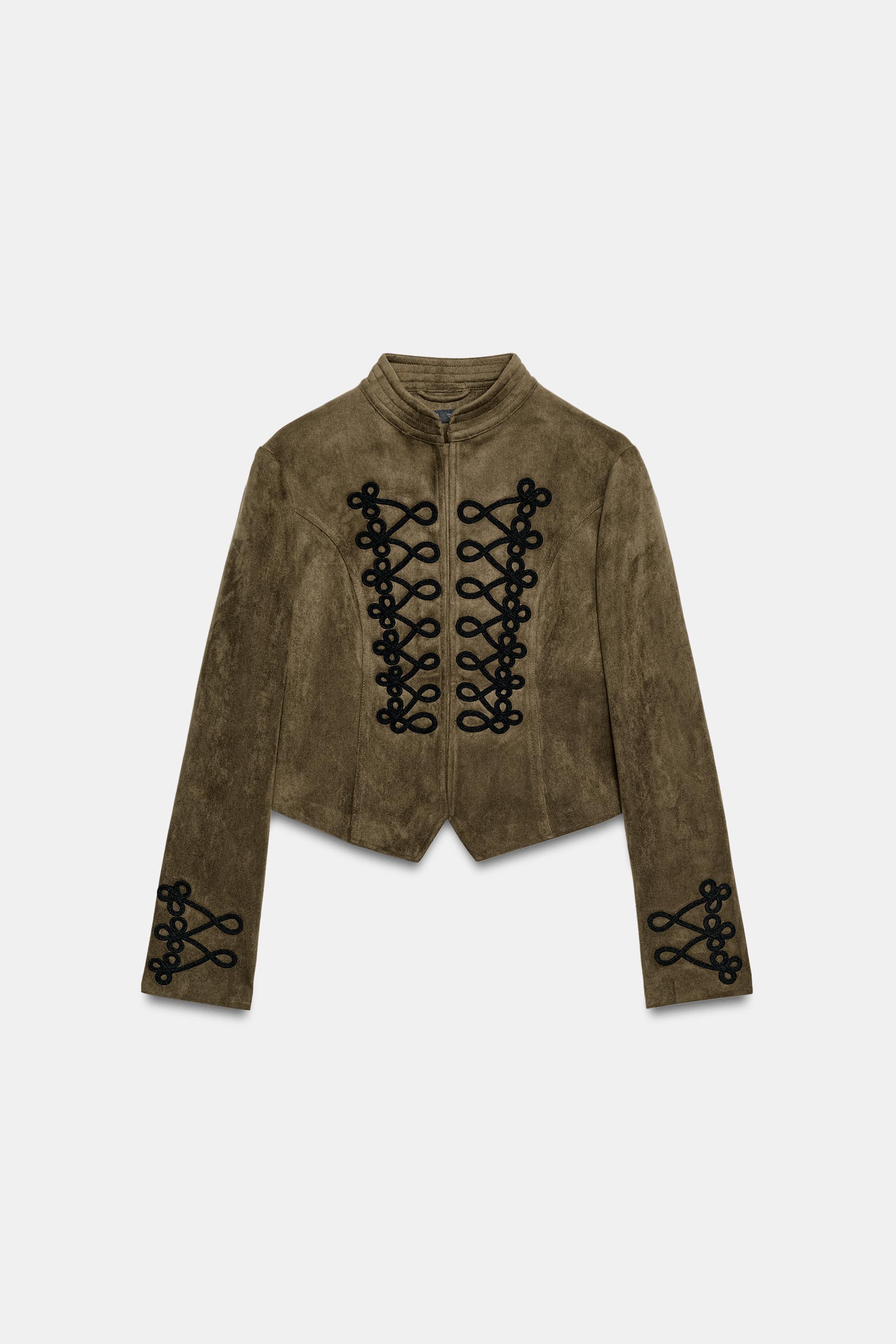 FAUX SUEDE FROG FASTENING JACKET