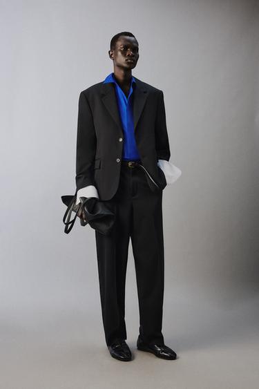 PANTALON DE COSTUME 100% LAINE - Noir de Zara