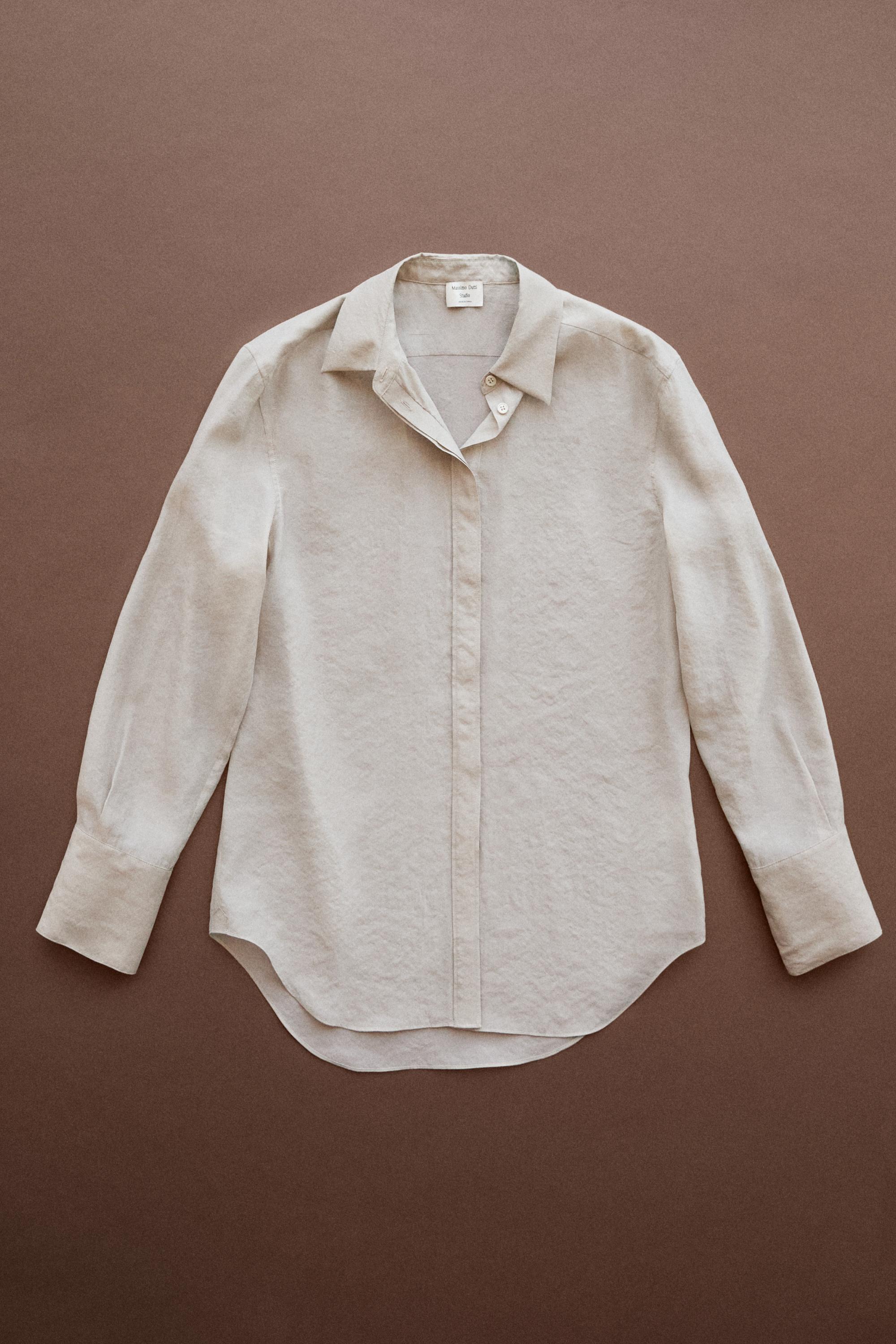 Semi-sheer flowing shirt - STUDIO — Pink / Mauve