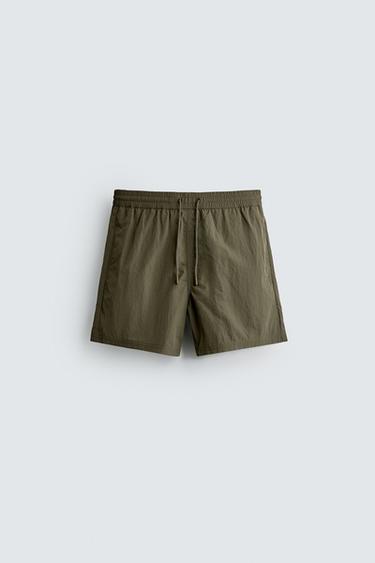 BAÑADOR MEDIO BÁSICO - Khaki de Zara