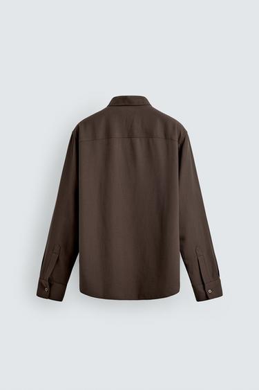 RELAXED FIT FLOWING SHIRT - Brown by Zara - Image 7
