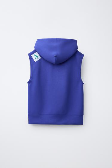 SPORTY LOGO HOODED GILET - Purple by Zara - Image 1
