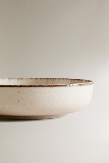 PORCELAIN SOUP PLATE WITH ANTIQUE FINISH RIM - Light ecru by Zara - Image 3