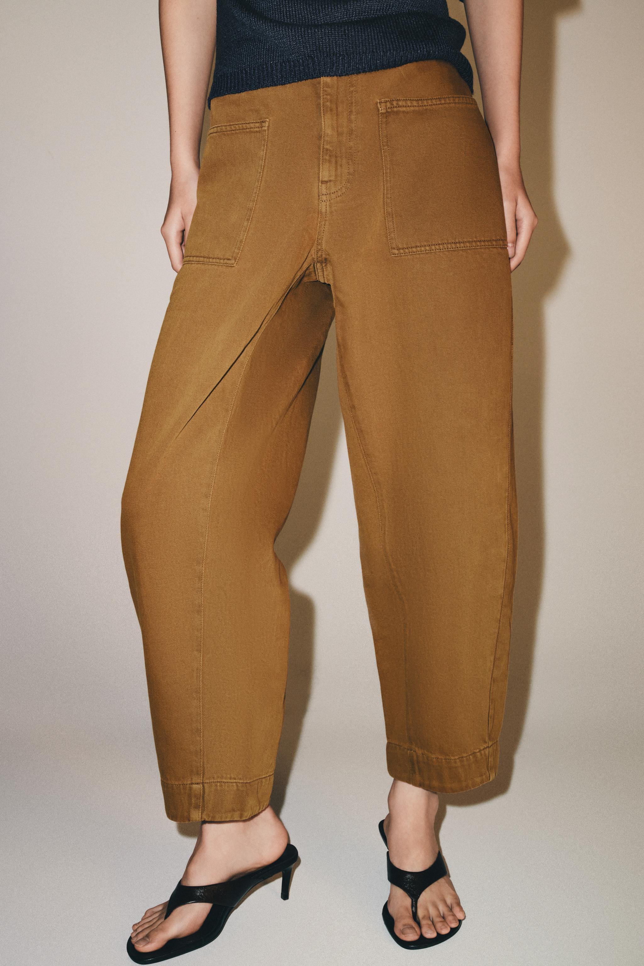 Zara ZW COLLECTION BARREL PANTOLON görsel 4