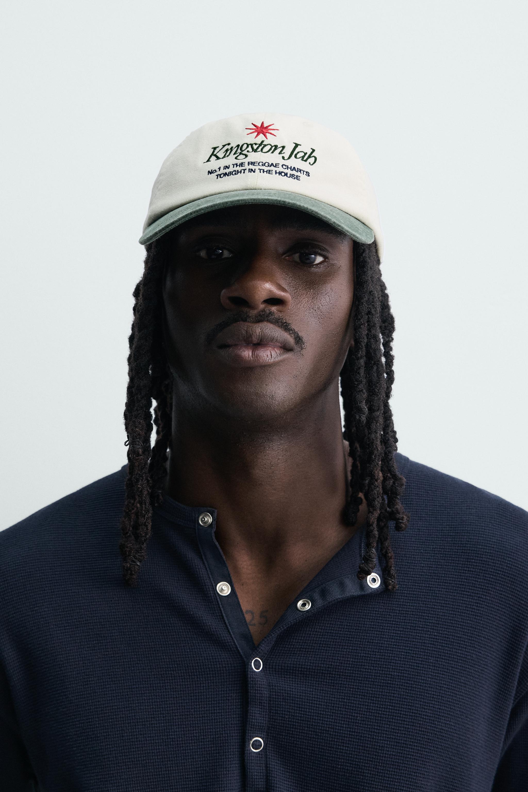 WASHED CONTRAST EMBROIDERED TEXT CAP