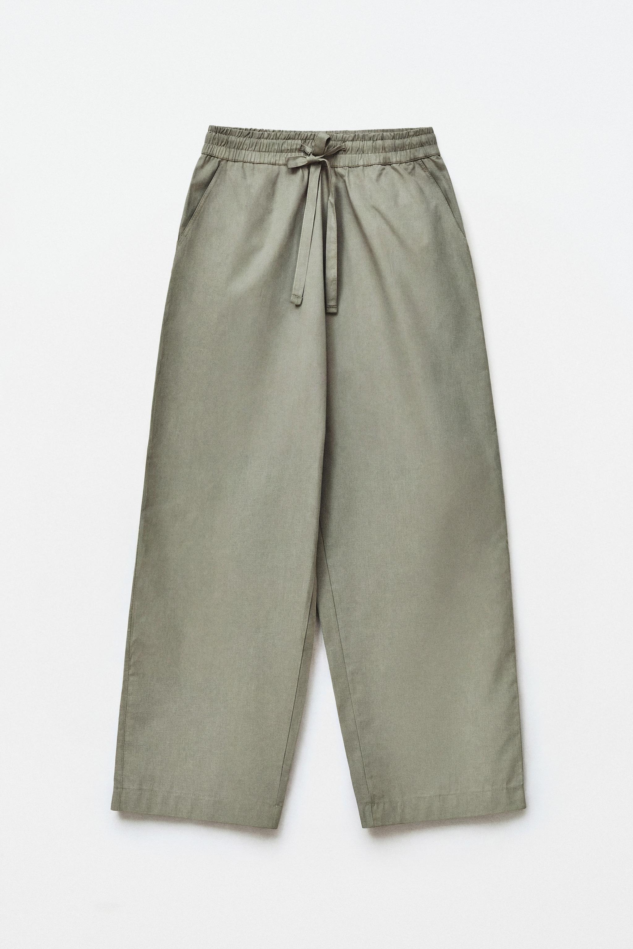 POPLIN PANTS - Mid-green | ZARA United States