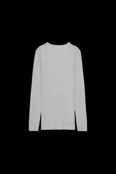 JERSEY PUNTO FINO CON LANA - Gris perla de Zara