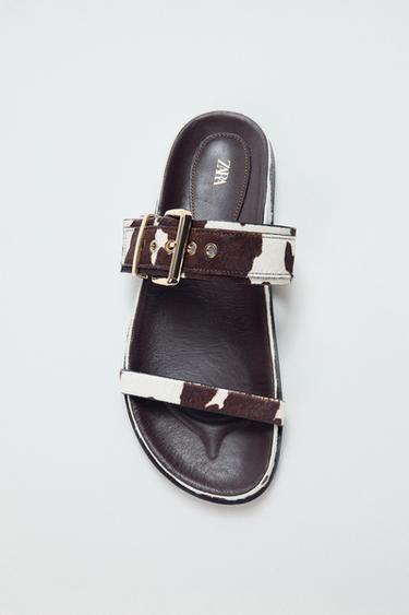 SANDALIA ANIMAL PRINT PIEL - Multicolor de Zara