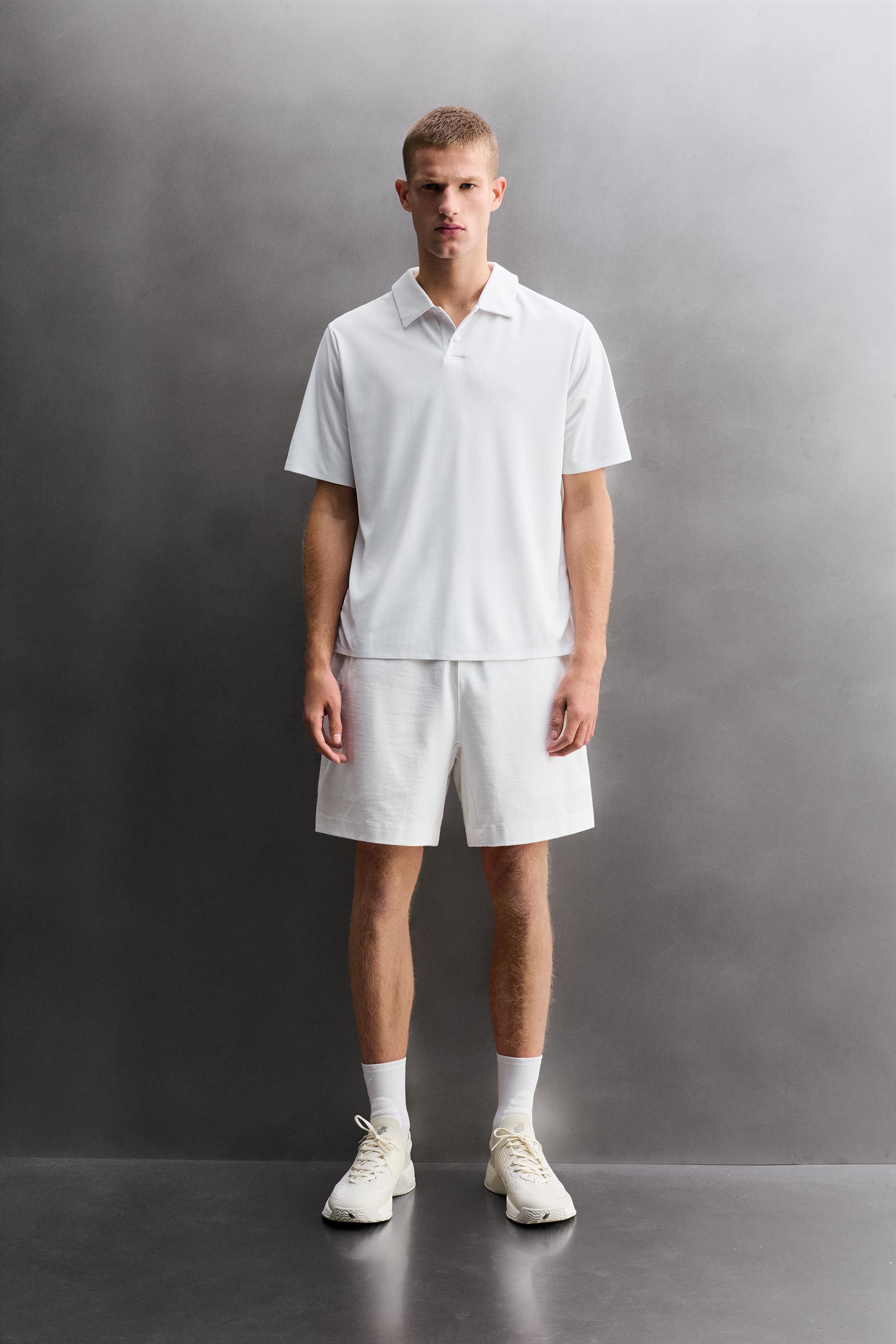 TECHNICAL PIQUÉ TEXTURE TRAINING POLO SHIRT - White | ZARA United