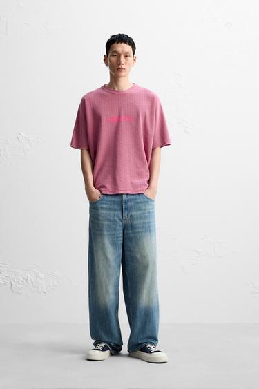 Zara KNIT PATCH T-SHIRT - Pink - Image 0