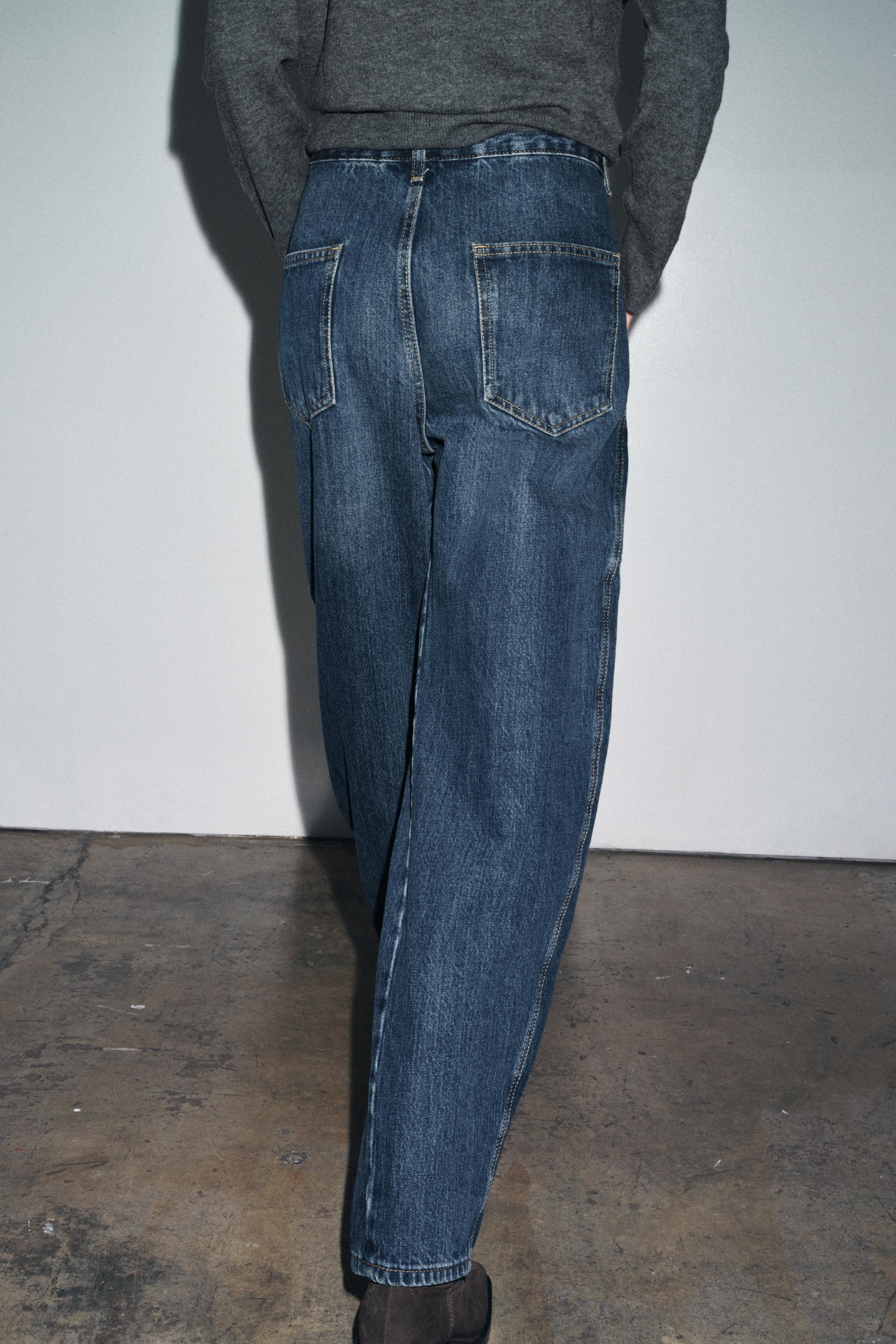 ZARA jeans zw collection ballon ミッドライズ ZW COLLECTION BALLOON MID-RISE JEANS - Ecru | ZARA United States