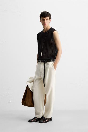 GILET EN MAILLE AJOURÉE - Noir de Zara - Image 3