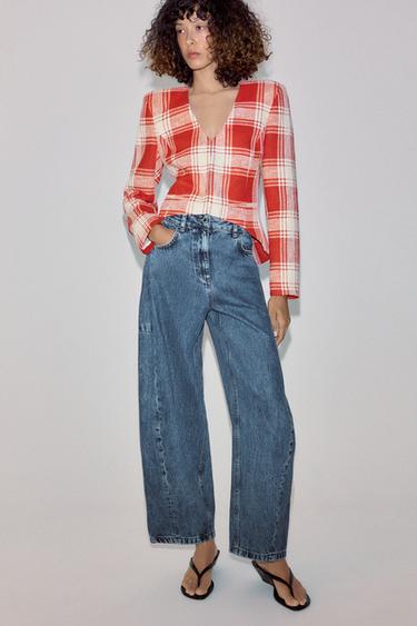 JEANS ZW COLLECTION ANKLE BALLOON TIRO MEDIO - Azul medio de Zara - Imagen 0