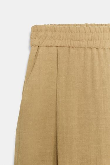FLOWING TROUSERS WITH ELASTIC WAIST SET - camel by Zara - Image 7