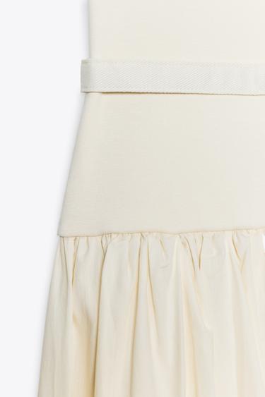 CONTRAST BELT DRESS - Ecru by Zara - Image 7