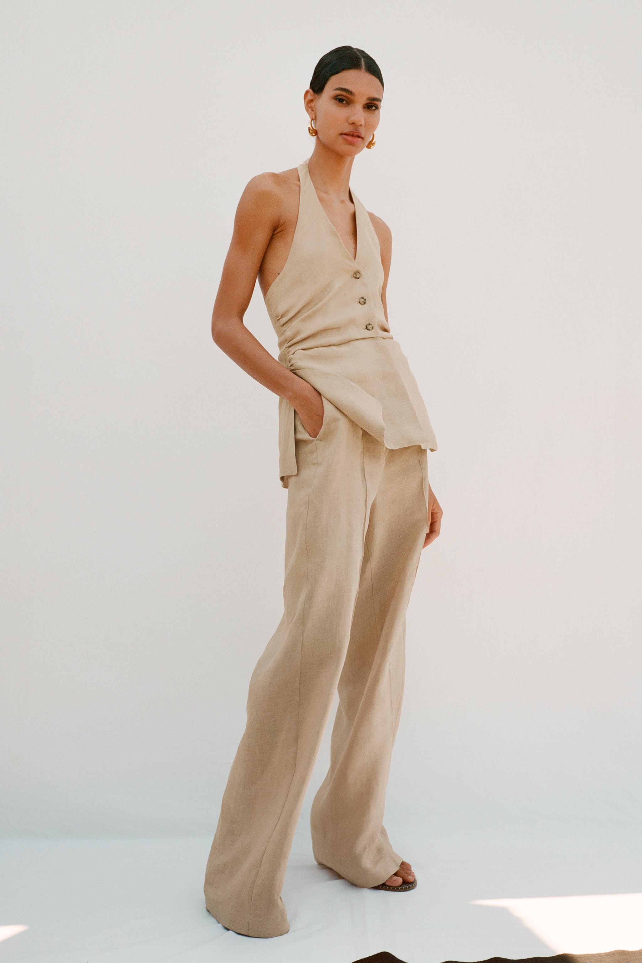 Zara 100% Linen store Jumpsuit