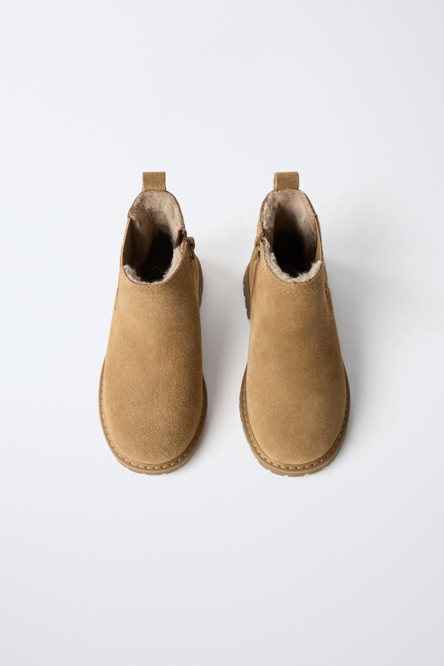 Детские ботинки Zara Lined Leather Chelsea, цвет: Коричневый — фото 4