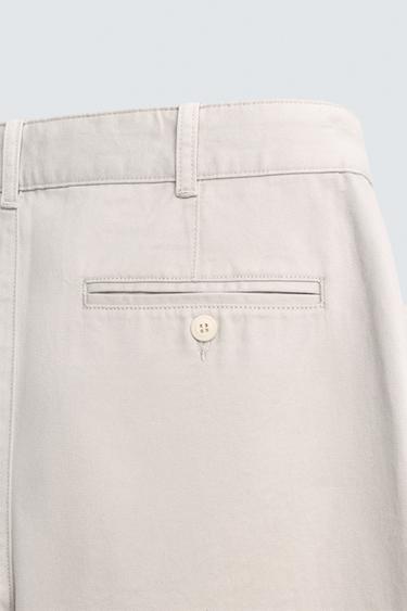 RELAXED FIT PLEATED TROUSERS - Stone by Zara - Image 8