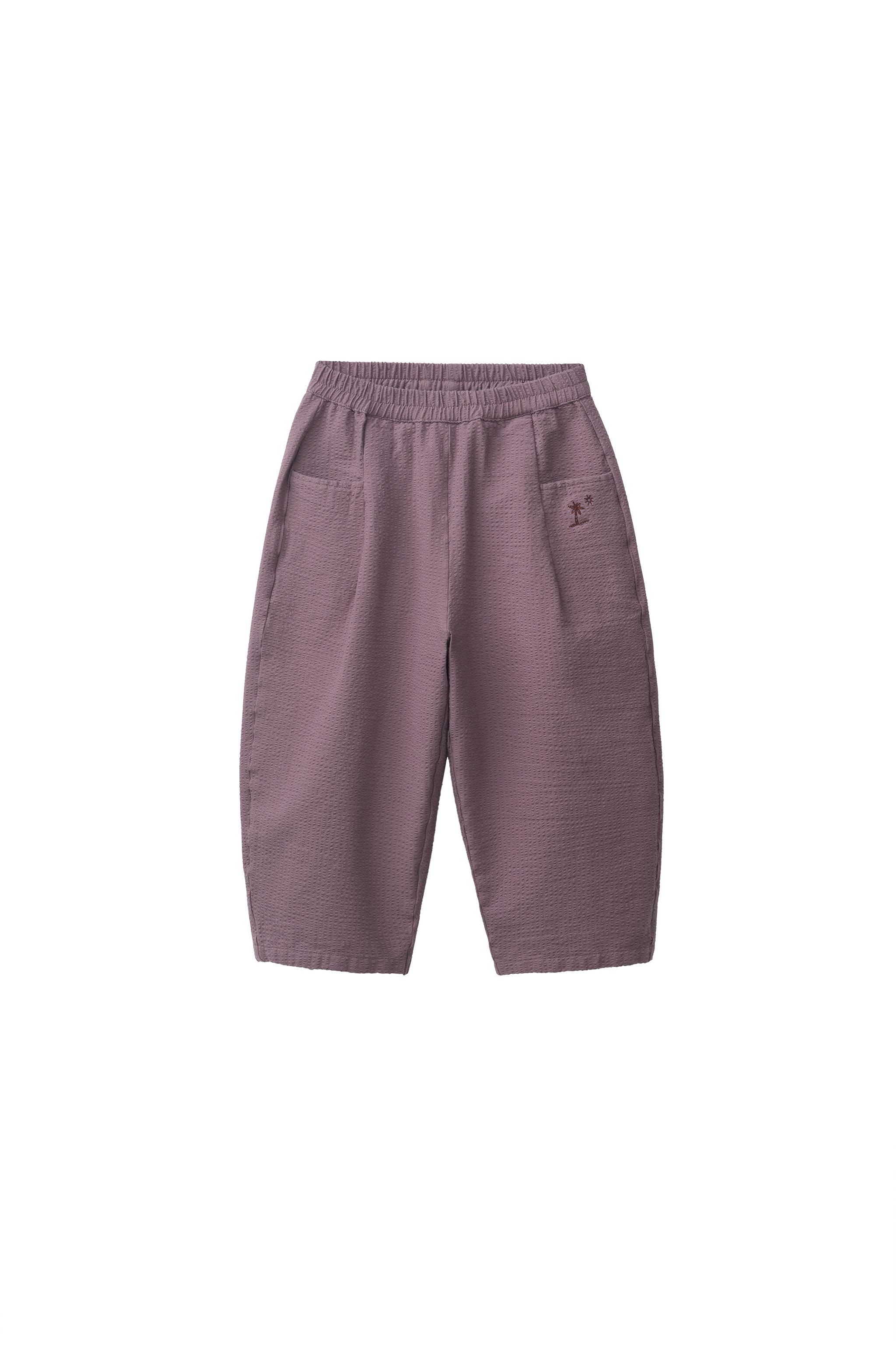 刺繍入りシアサッカー地バギーパンツ - ライトエンジ | ZARA Japan / 日本