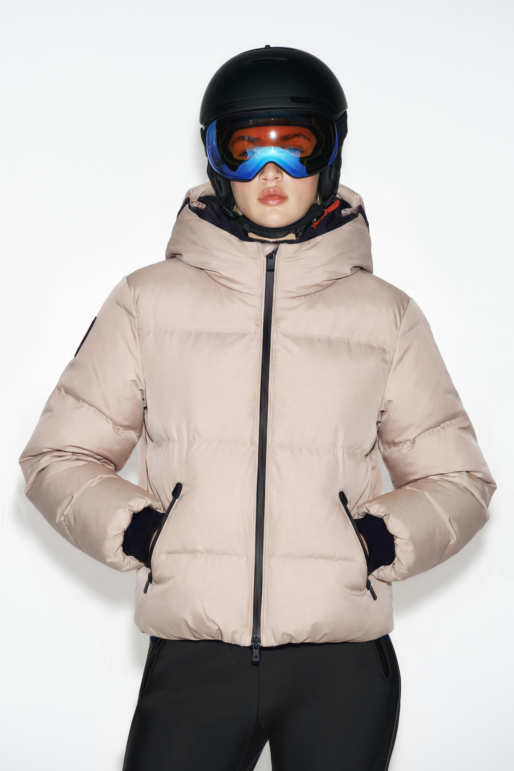 ANORAK QUILTED 80% DOWN 20% FEATHER WATER-RESISTANT WINDBREAKER RECCO® TECHNOLOGY SKI COLLECTION