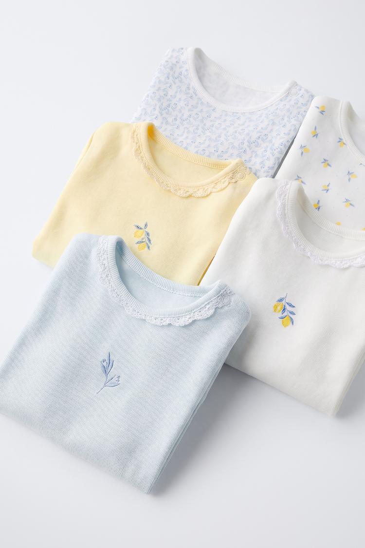 PAQUETE DE 5 BODYS DE MANGA CORTA CON ESTAMPADO DE LIMÓN 6