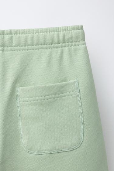 SLOGAN JOGGING BERMUDA SHORTS - Sea green by Zara - Image 3