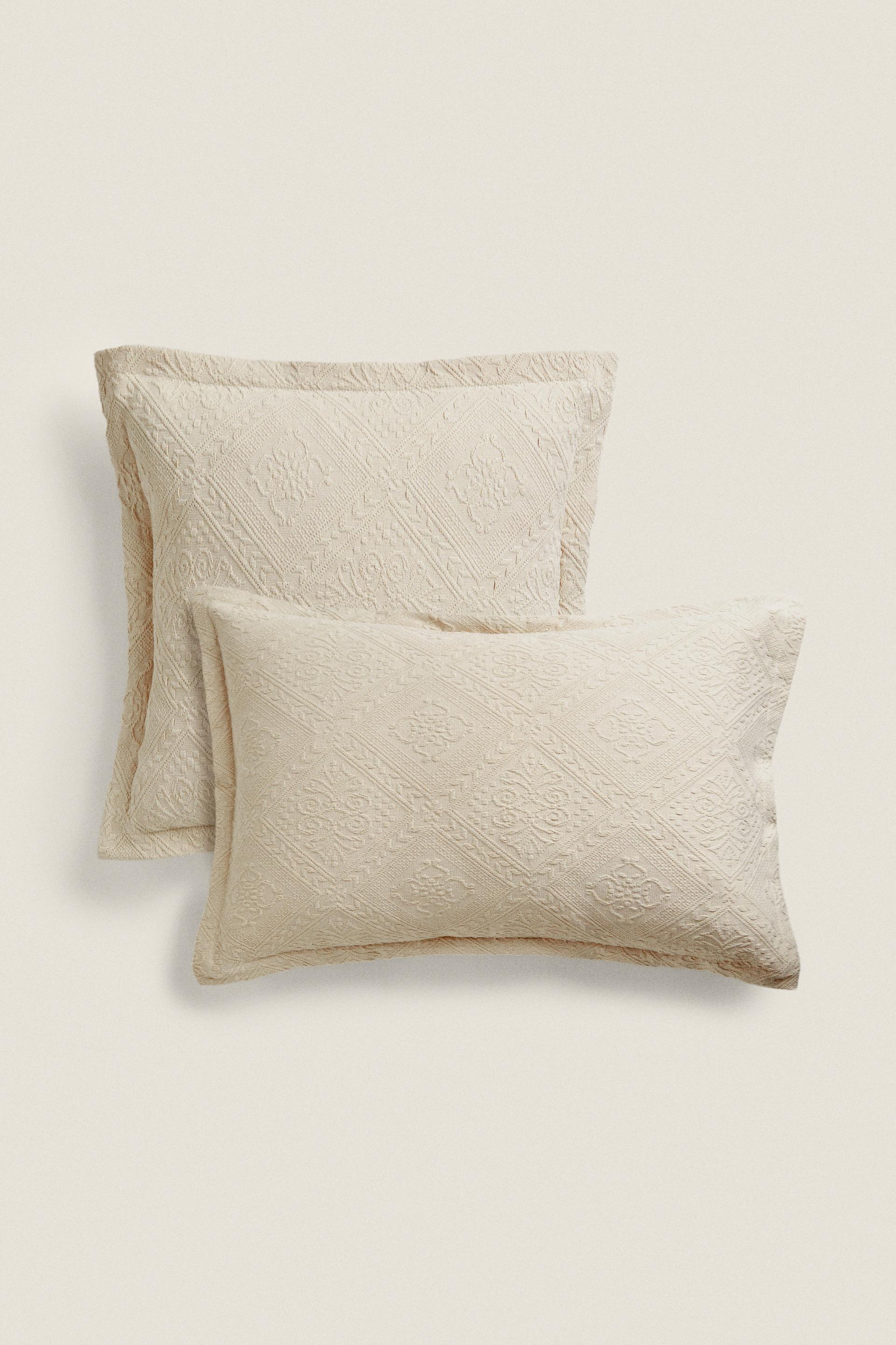 GEOMETRIC PATTERN THROW PILLOW COVER - Beige | ZARA United States