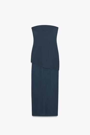 TRAEGERLOSES KLEID - Dunkles Marineblau von Zara