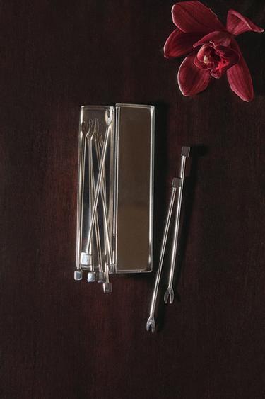 SET OF APERITIF PICKS WITH METAL BOX (SET OF 6) - Steel by Zara